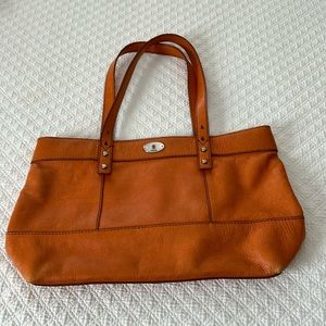 Orange Fossil Tote Bag
